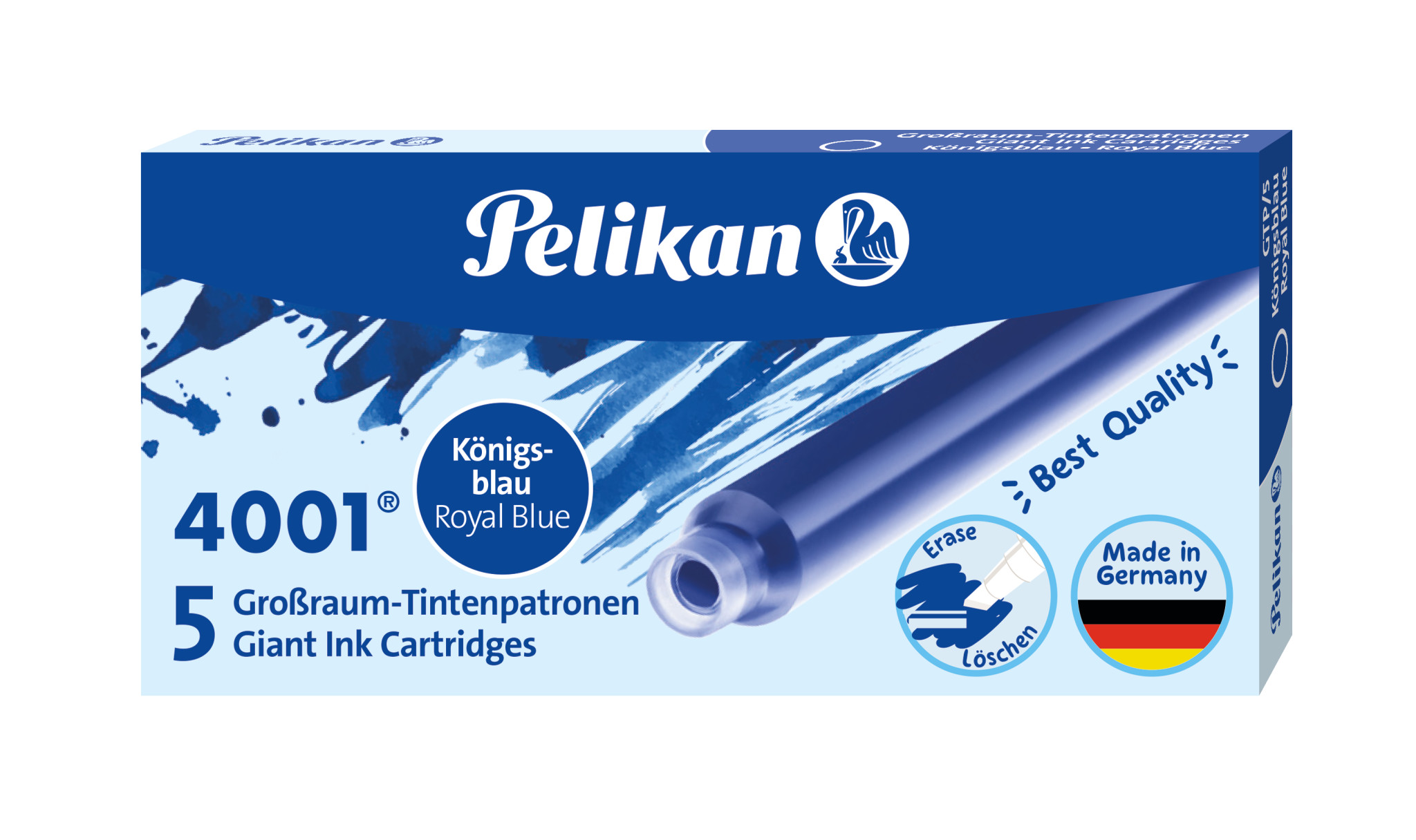 Pelikan - Großraum-Tintenpatrone 4001 GTP - 5 Stück - Königsblau