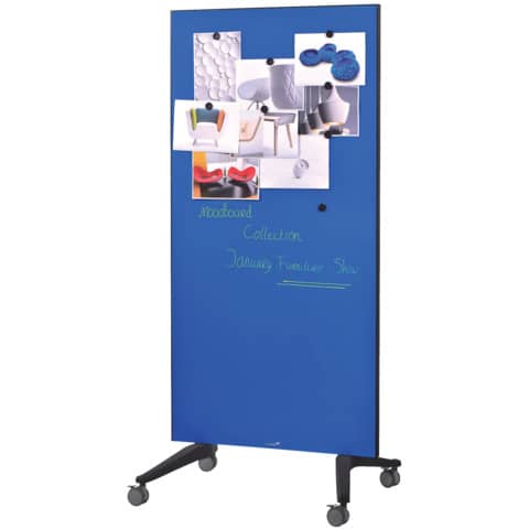 mobile Glasboard blau, Boardgröße 90x175 cm