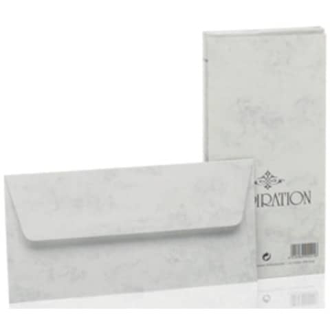 Rössler Papier - Briefhülle Inspiration - DL, 20 Stück, grau marmora