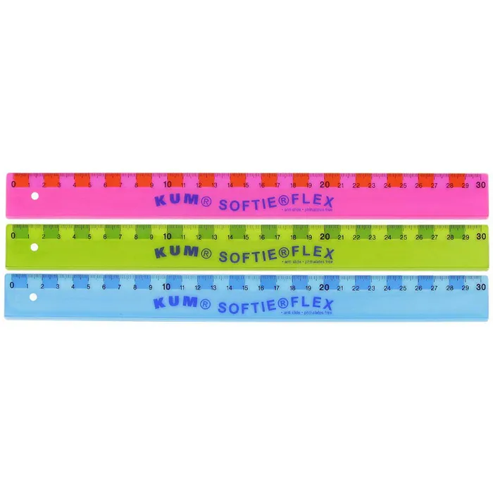 KUM - Lineal-Plastik 30cm L03 Softie Flex farbig- transluzent