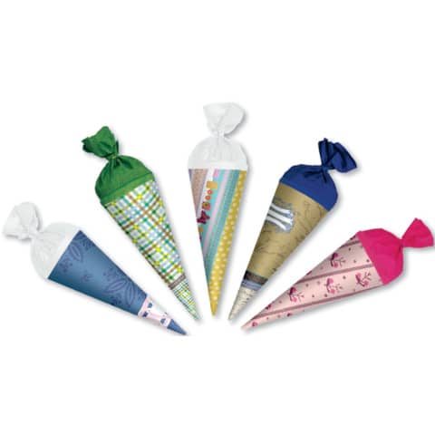 Roth - Schultüte - 15 cm, 5 Stück, rund, Krepp