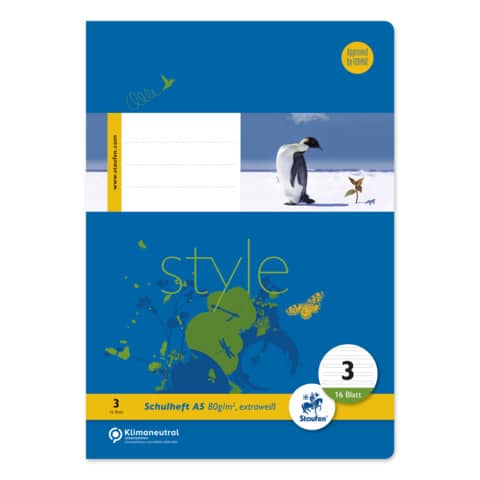 Staufen - Ursus Basic - Heft LIN3 - A5, 16 Blatt, 80 g/qm, liniert mit Rand