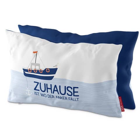 La Vida - Deko Kissen Zuhause ist wo der Anker - 40 x 23 cm