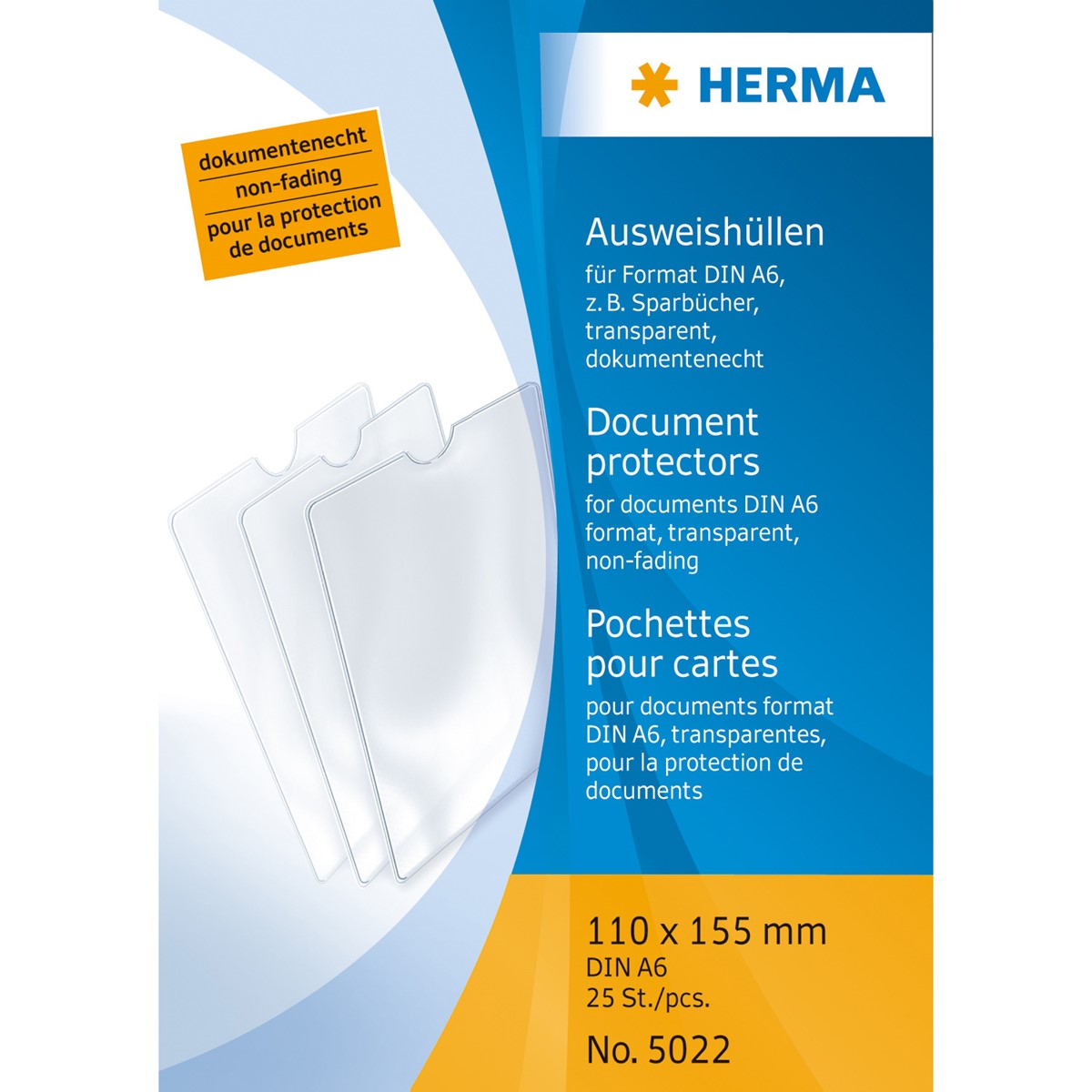 Herma - Ausweishülle DIN A6, 110 x 155 mm, für Impfpaß, Sparbuch, einfach 