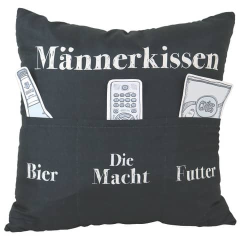 Hegro - Kissen Männerkissen - 43 x 43 cm, mit Taschen