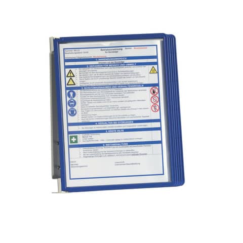 DURABLE - Sichttafelsystem VARIO® WALL 5 - Wandset, 5 Sichttafeln A4, dunkelblau