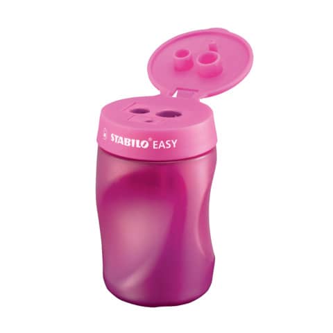 STABILO® - Ergonomischer Dosen-Spitzer für Rechtshänder - EASYsharpener - 3 in 1 - pink