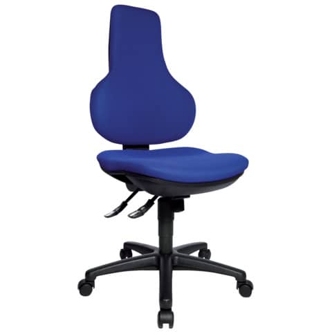 Drehstuhl Ergo Point ohne Armlehnen blau