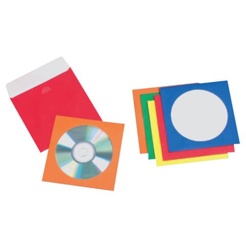 Q-Connect® - CD/DVD-Hüllen - Papier, farbig sortiert