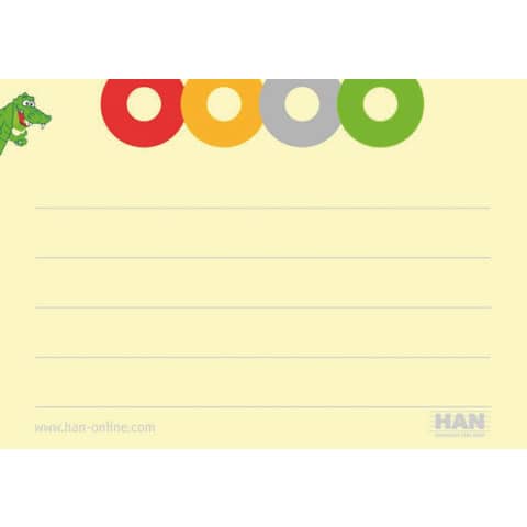 HAN - Karteikarten - DIN A8 quer, 120 g/qm, für CROCO A8, gelb
