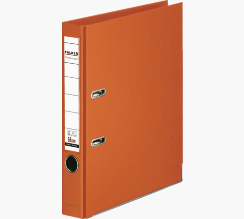 Falken - Chromocolor-Ordner A4, Rücken 50mm, mit Einsteckschild - Orange