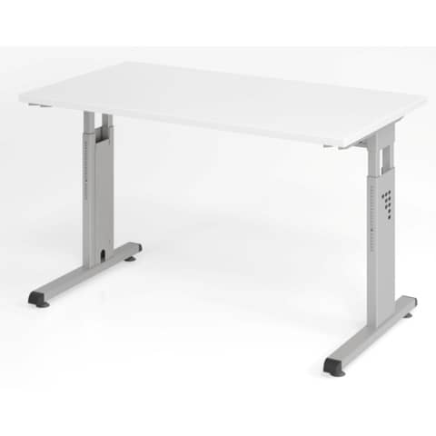 Schreibtisch Mini Office O-Serie weiß/silber