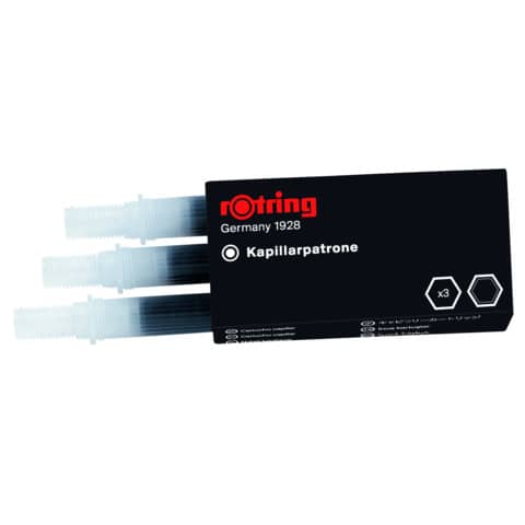 Rotring - Kapillarpatrone für rotring Rapidograph Tuschefüller, schwarz, Packung à 3St.