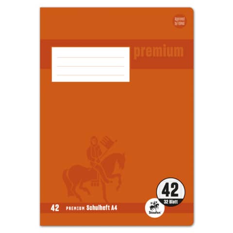 Staufen® - Heft PREMIUM LIN 42 - A4, 32 Blatt, 90 g/qm, kariert mit Umrandung