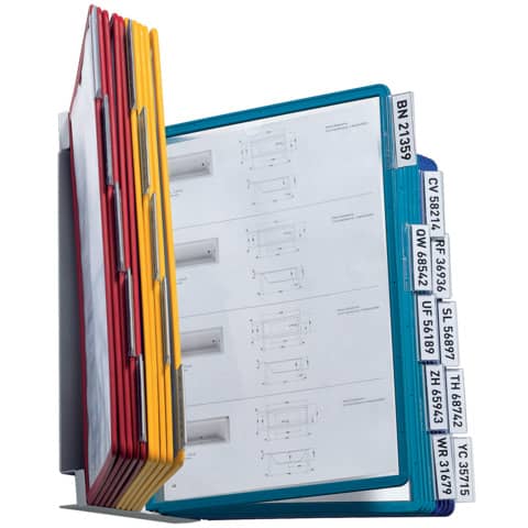 Durable - Sichttafelsystem VARIO® WALL 20 - Wandhalter, 20 Sichttafeln A4, hellgrau, 20 Stück, 290 x 314 mm