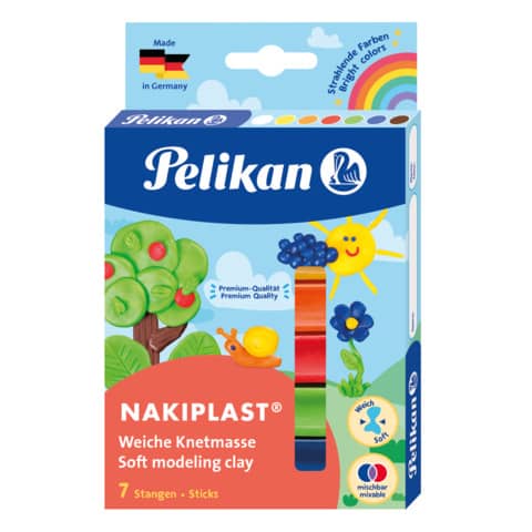Pelikan® - Wachsknete Nakiplast® 196/7 - 7 Farben sortiert