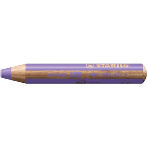 STABILO® - Buntstift, Wasserfarbe & Wachsmalkreide - woody 3 in 1 - Einzelstift - pastelllila
