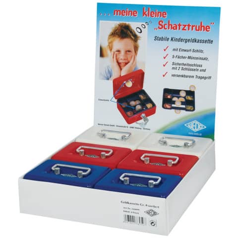 WEDO® - Kindergeldkassette - 12,5 x 6,3 x 9,5 cm, farbig sortiert