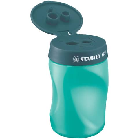STABILO® - Ergonomischer Dosen-Spitzer für Linkshänder - EASYsharpener - 3 in 1 - petrol