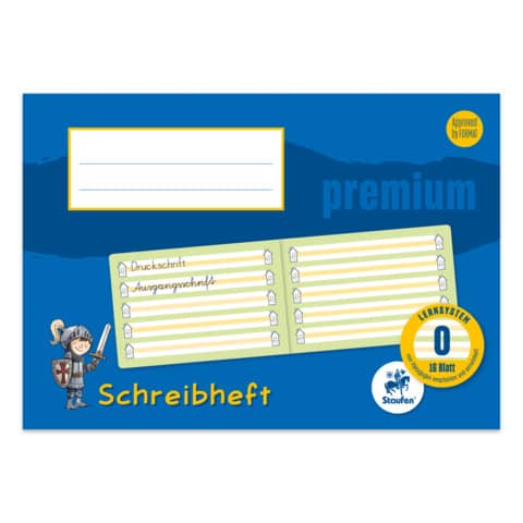 Staufen® - Schreiblernheft PREMIUM LIN 0 - A5 quer, 90 g/qm, 16 Blatt