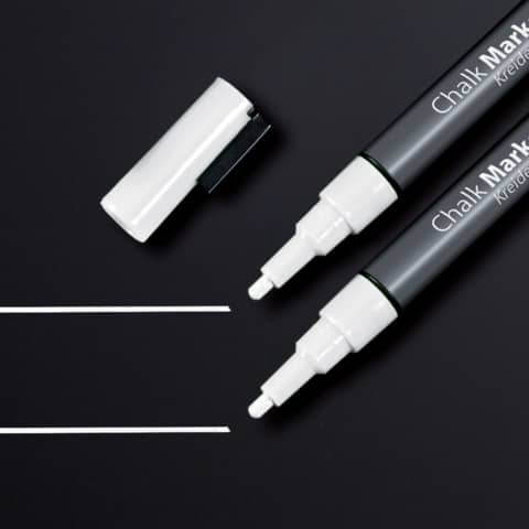 SIGEL - Kreidemarker 20 - Rundspitze 1-2 mm, weiß, 2 Stück