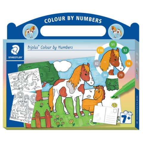 Staedtler® - triplus® colour Malset "Malen nach Zahlen" Horses