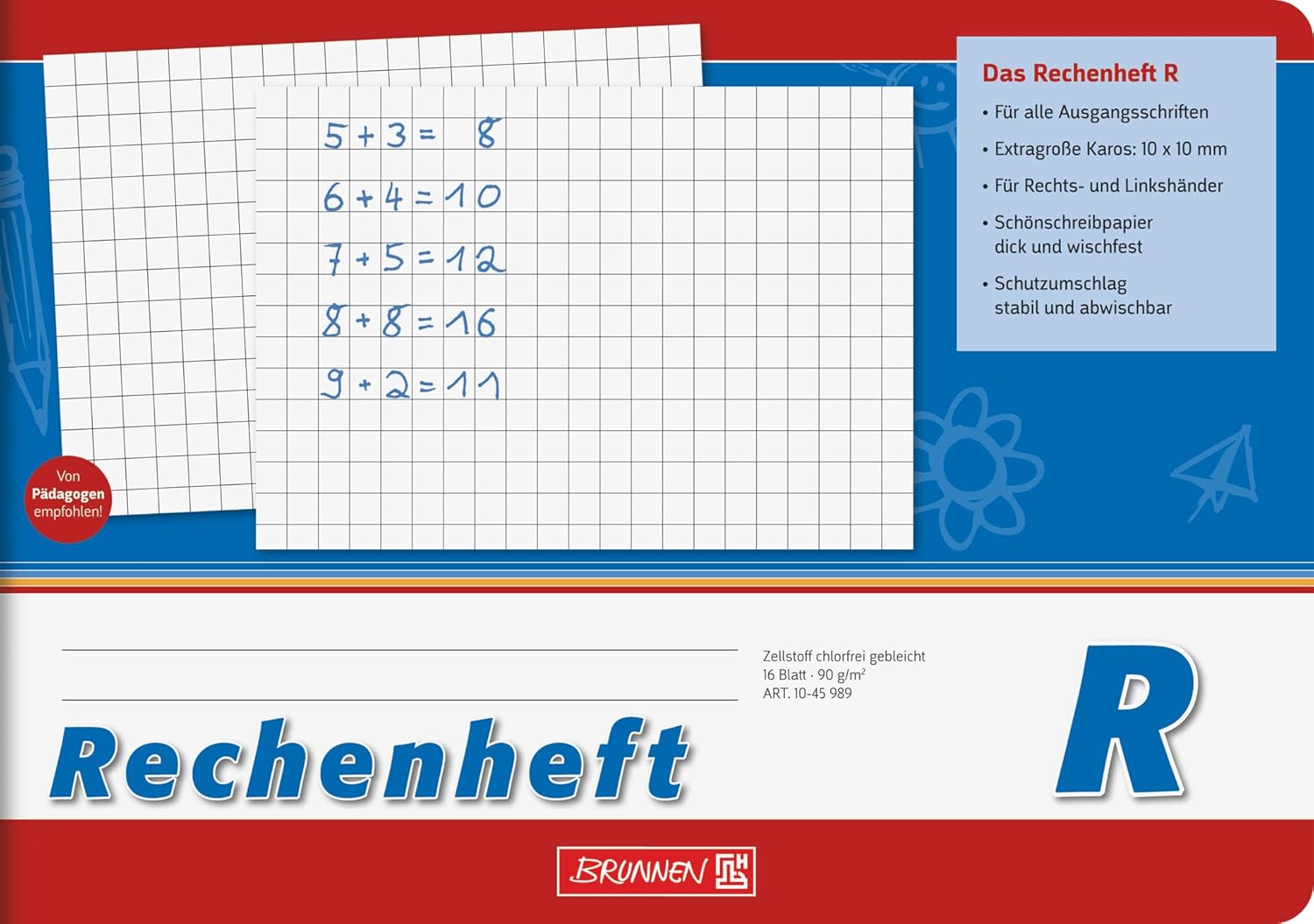 Brunnen - Rechenheft A5 quer - 16 Blatt