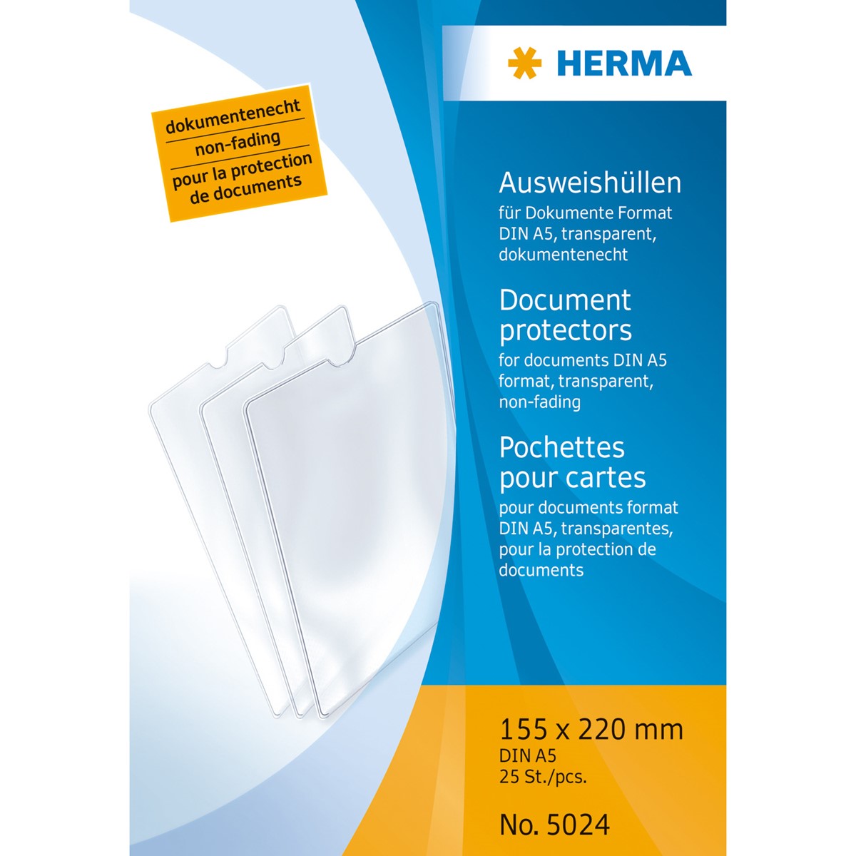 Herma - Ausweishülle DIN A5, 155 x 220 mm, einfach