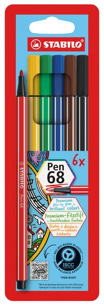 Stabilo - Faserschreiber -Pen 68/6er Etui