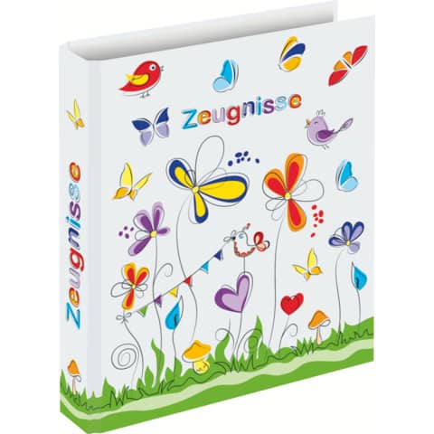RNK Verlag - Zeugnisringbuch "Schmetterlinge" - A4, 4 Ring-Mechanik