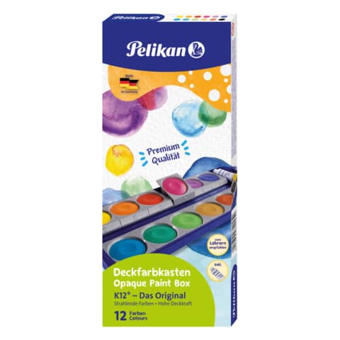 Pelikan® - Deckfarbkasten 735K/12 - 12 Farben + 1 Deckweiß