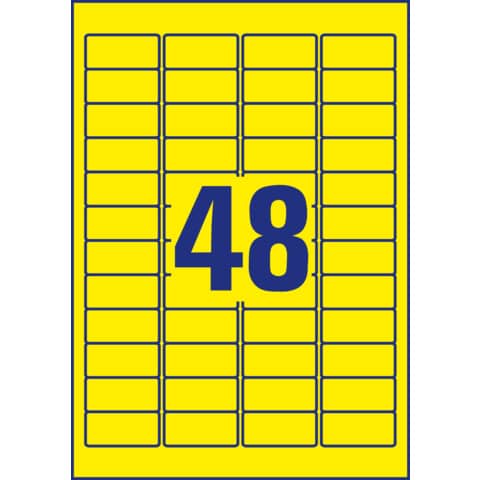 Avery Zweckform® - L6103-20 Folienetiketten - 45,7 x 21,2 mm, gelb, 960 Etiketten, permanent, wetterfest