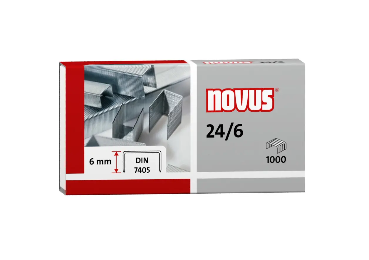 Novus -  Heftklammern 24/6 DIN - Schachtel á 1.000 Stück