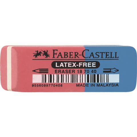 Faber-Castell - Radiergummi 7070-40 - 50 x 18 x 8mm, rot/blau