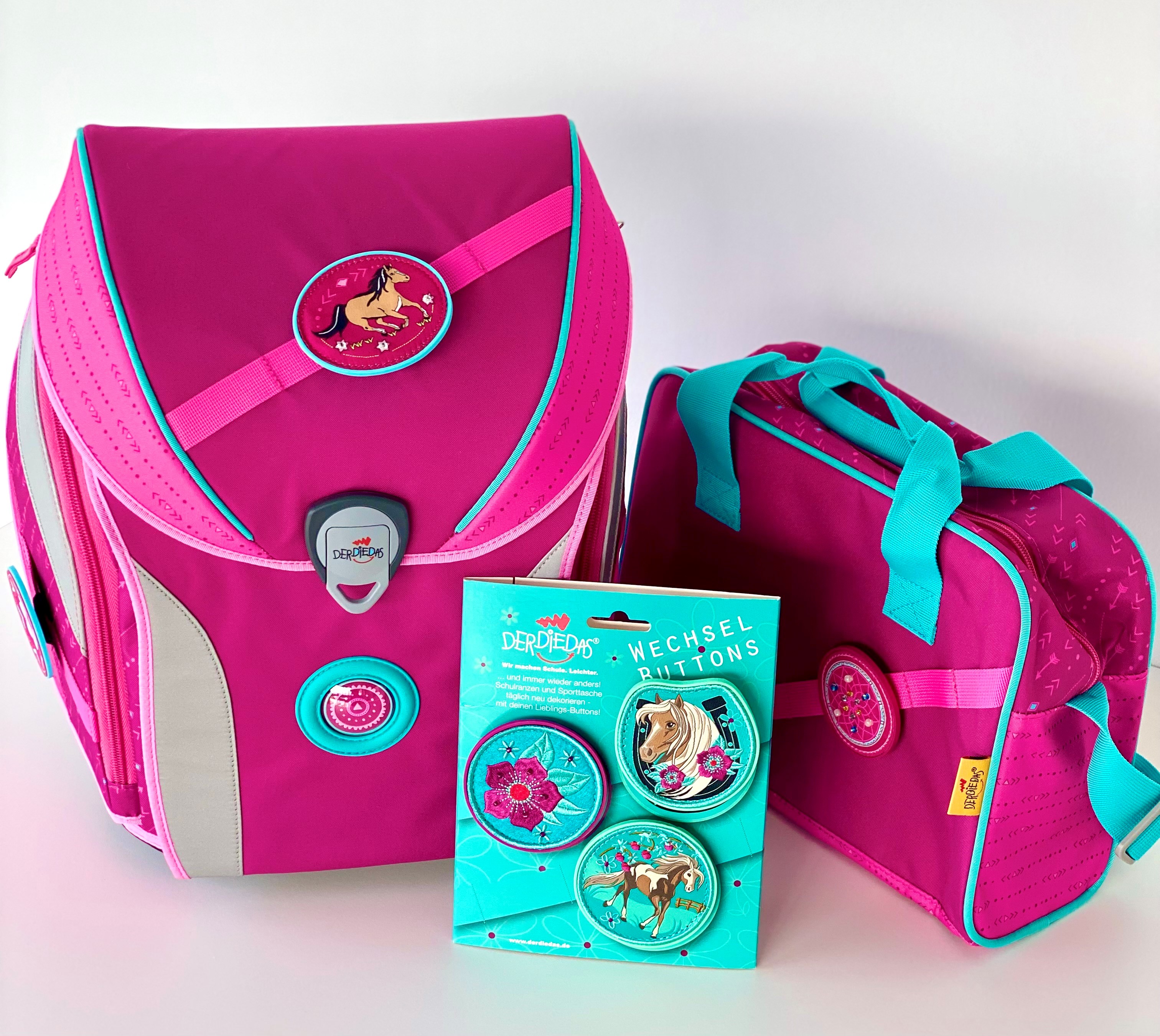 DerDieDas - Wechselbuttons für Ergoflex - Peppermint Pony 3teilig