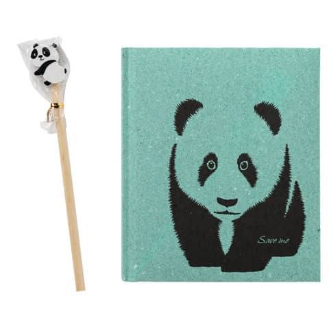 Pagna® - Poesiealbum Save me - Panda mit Bleistift und Motivradierer, 128 Seiten, blanko
